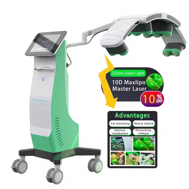 New Style Vertical Lose Weight 10DLaser Slimming Body Shaping Maxlipo Physio Pain Relief 10D Green Light Shaping Slim Machine