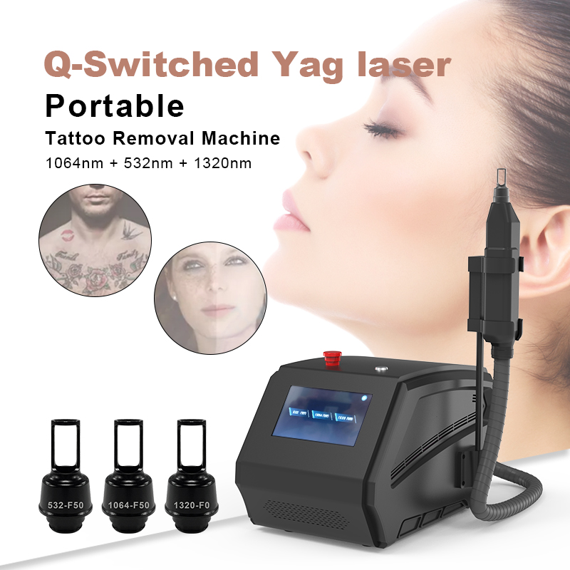Professional Q-Switch Nd Yag Laser 1064nm Machine 500W Power Portable Long Pulse Tattoo Removal