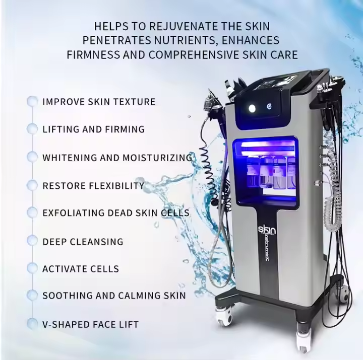 8/12 In 1 Hydra Oxygen Facial Machine Diamond Aqua Jet Peel Deep Cleaning Hydra Microdermabrasion Machine