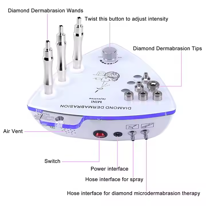 Portable Exfoliation Vacuum Suction Aqua Peel Microdermabrasion Machine Diamond Microdermabrasion Facial Machine