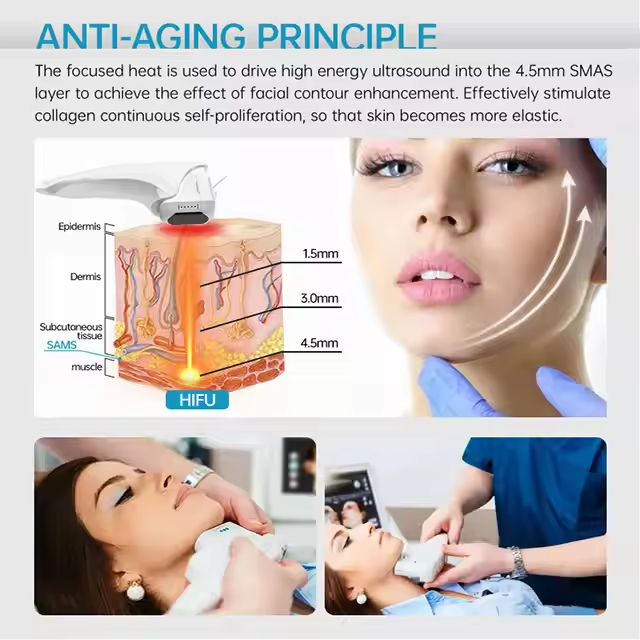Best-Selling Hifu 7D Firming Instrument for Beauty Salons Ultrasonic Skin Whitening Elastic Wrinkle Removal
