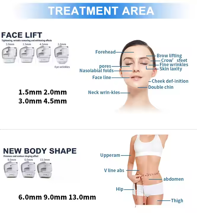 Professional HIFU Machine Face Lifting High Intensity Focused Ultrasound Beauty Skin Rejuvenation Wrinkle Remover 7D HIFU