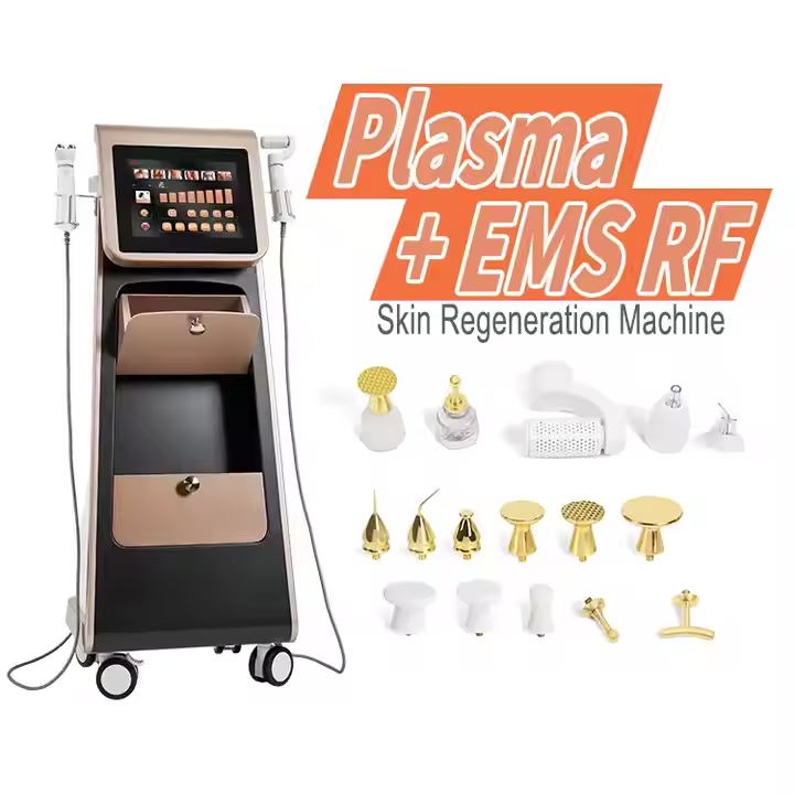 Multifunctional Plasma Fractional Rf Ems Muscle Skin Whitening Standing 2 In 1 Plasma Ems Rf Skin Rejuvenation Machine 4 Modes